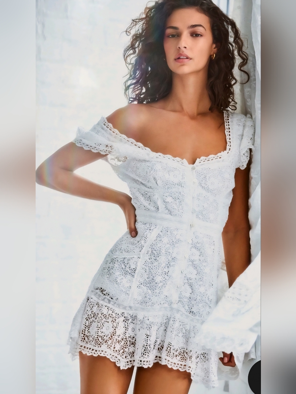 LoveShackFancy Acantha Lace Mini Dress